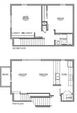 2 Bed 1 Bath Townhouse floor plan